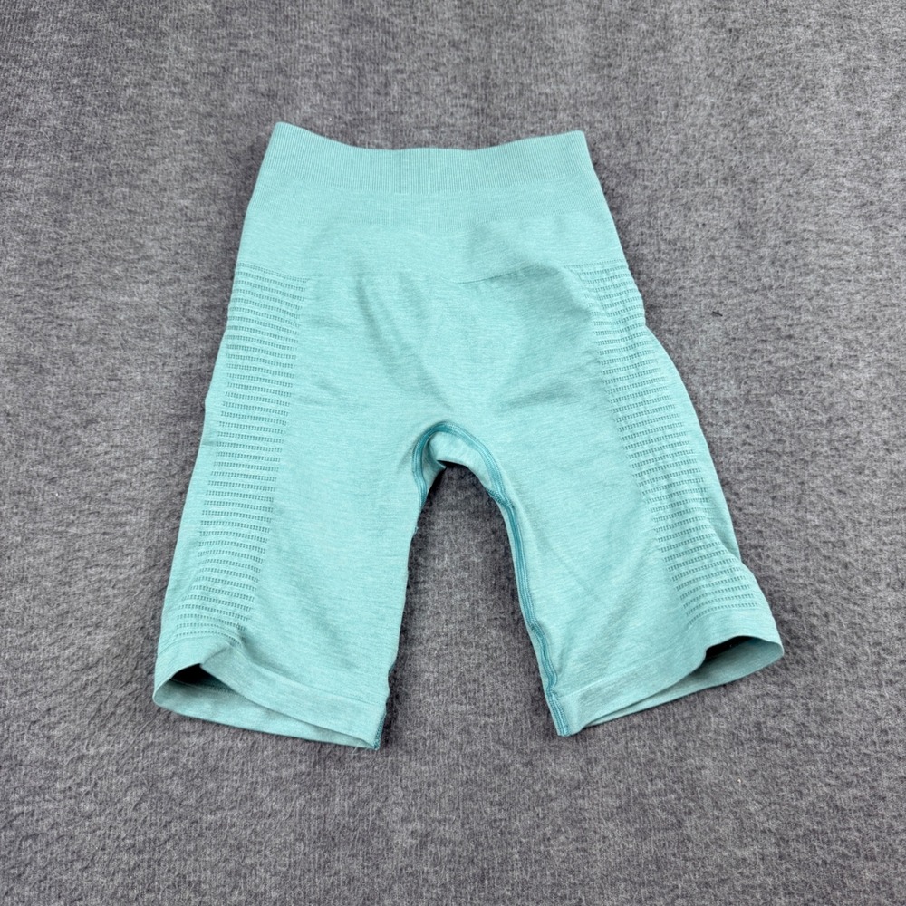 Alphalete Biker Shorts Women's XS Teal‎ Seamless High Waisted Athletic ID00031